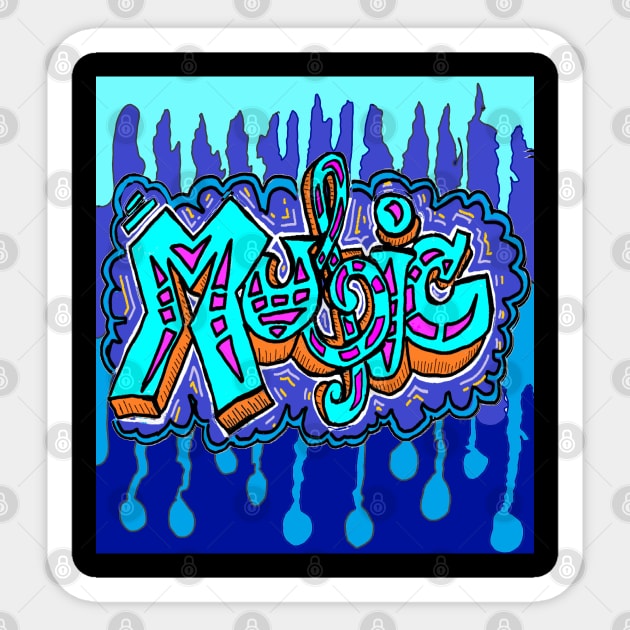 music blue blues art Sticker by LowEndGraphics